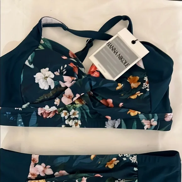 Floral Swim Set - Black and Multicolor - Picture 3 of 7